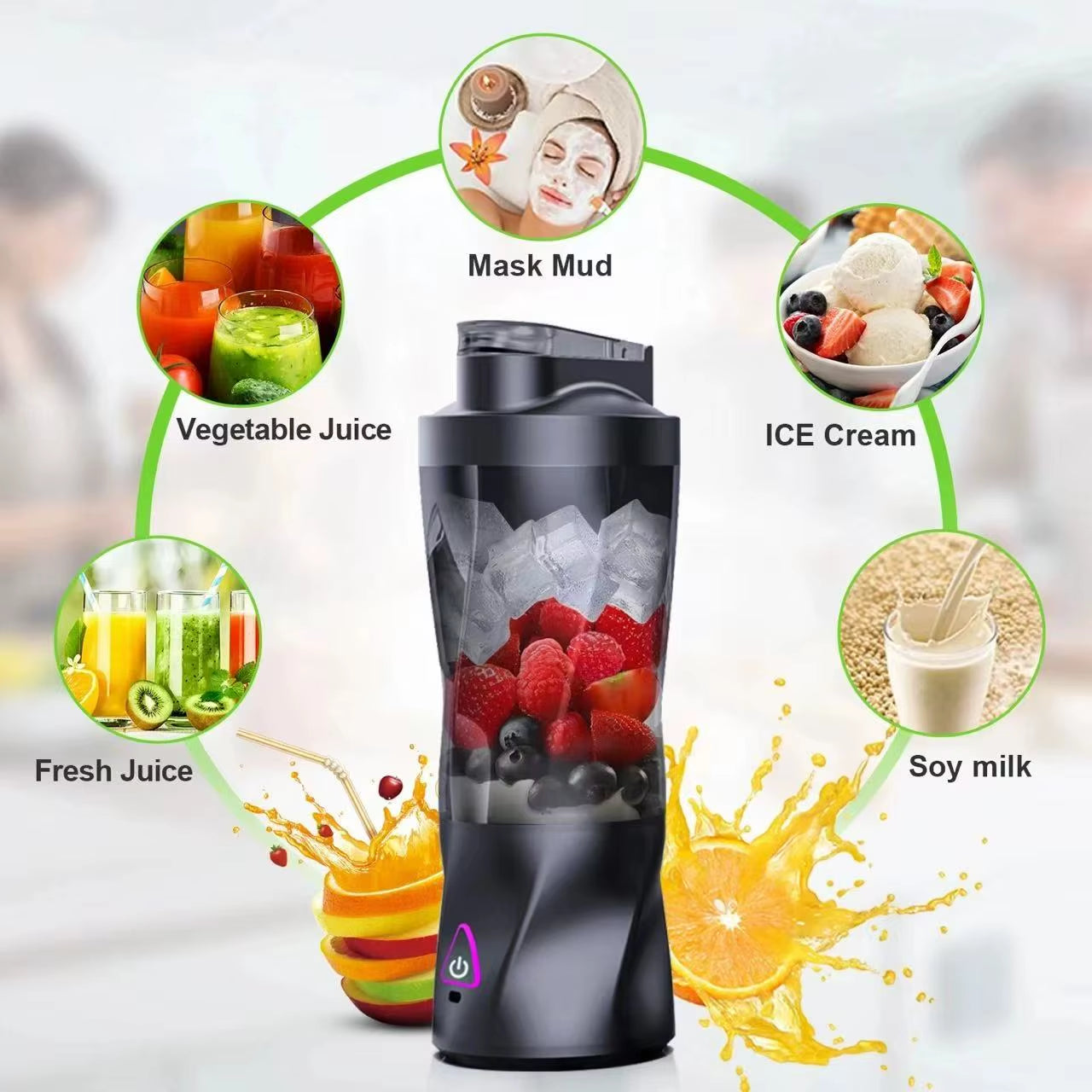 2025 New Portable Electric Wireless Juicer USB Charging 700Ml Large-Capacity Large Household Juicer Fruit Sctional 700ML Blender