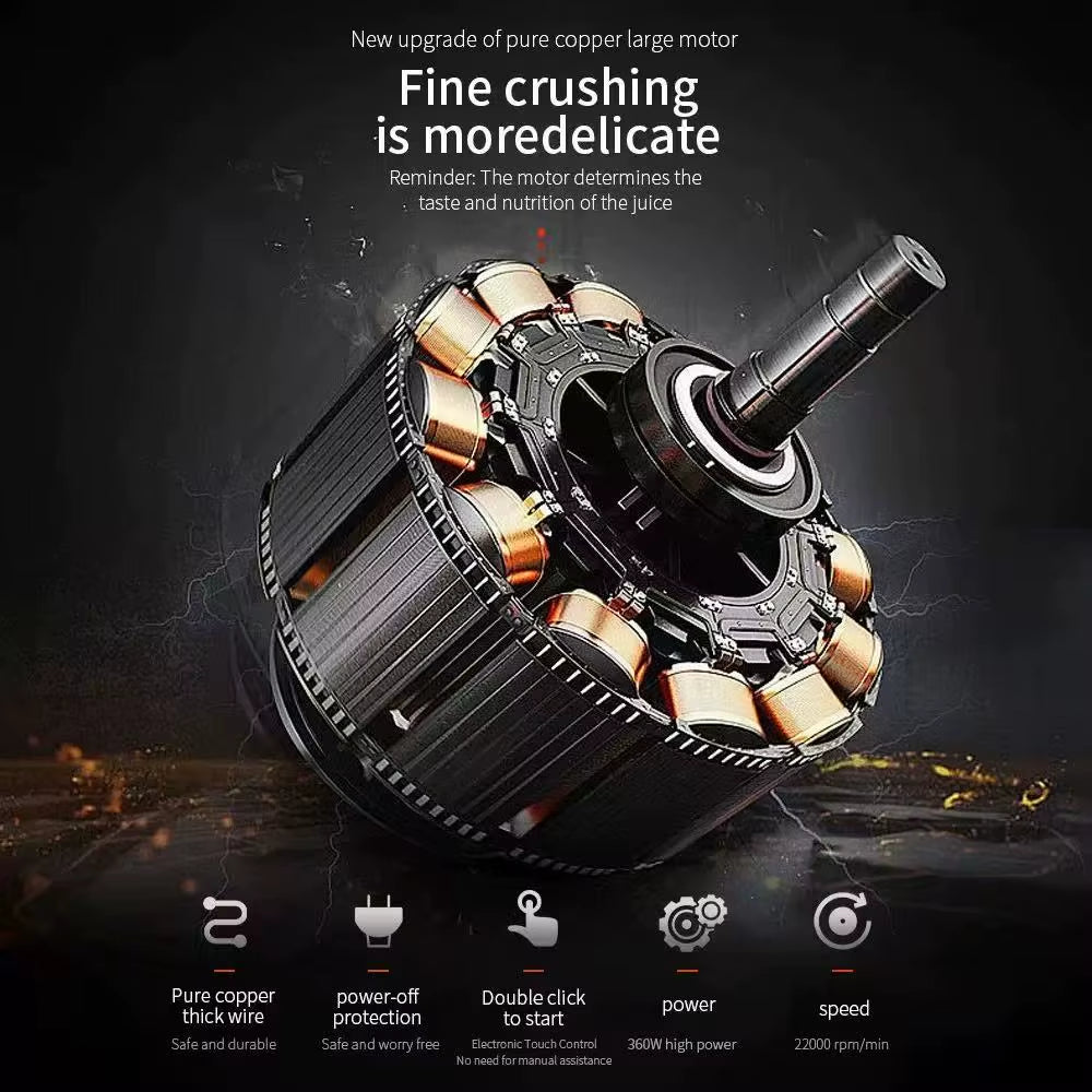 2025 New Portable Electric Wireless Juicer USB Charging 700Ml Large-Capacity Large Household Juicer Fruit Sctional 700ML Blender